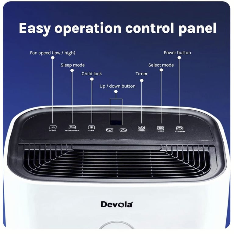 Devola 20L Compressor Dehumidifier With HEPA Filter - DV20L