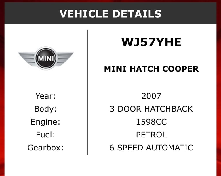 Cheap Mini, HATCHBACK, Hatchback, 2007, Semi-Auto, 1598 (cc),3 doors for sale in Rotherham, South Yorkshire