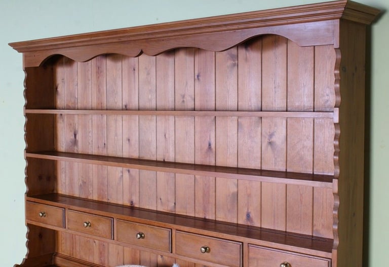Delivery Options - Large Rustic Quality Made Pine Welsh Dresser 5 Spice Drawers