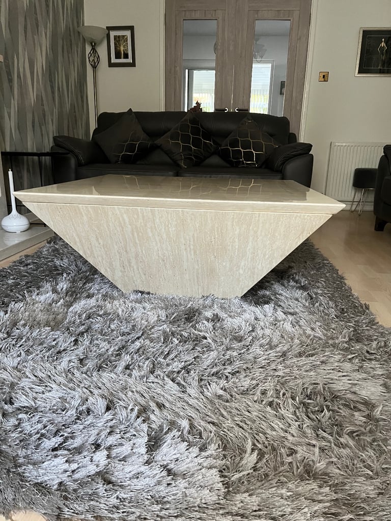 Cream Marble large coffee table 