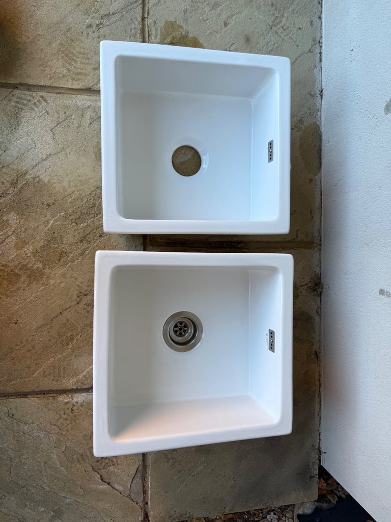 Kitchen Sinks Ceramic Undermount x2 white