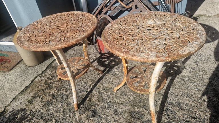 image for Heavy vintage cast iron garden tables