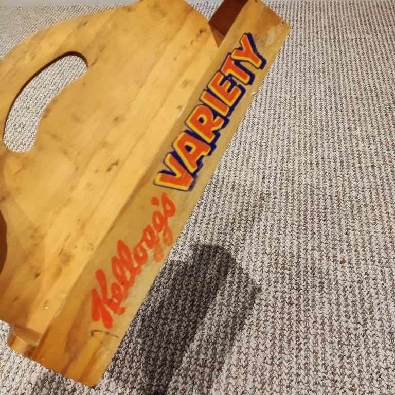image for Vintage Wooden Kellogg's Variety Cereal Caddy 1986