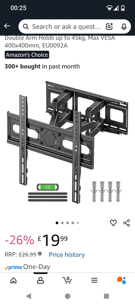 Wall mounted TV bracket