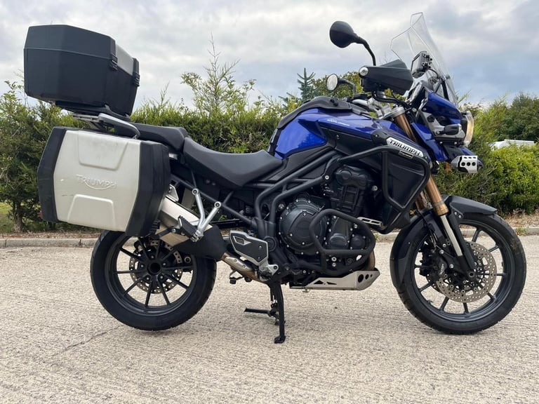 2012 12 TRIUMPH EXPLORER 1215 BLUE TIGER 1200 ADVENTURE TOURER FULL LUGGAGE