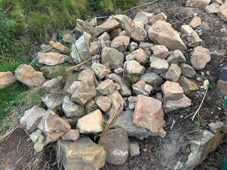 image for Job lot garden sandstone rocks paving decoration wall stones 