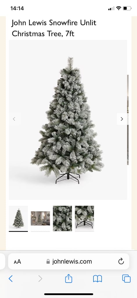 7ft beautiful luxury snowy John Lewis Christmas tree brand new in bix