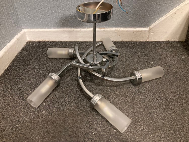 image for Modern Chrome Glass Ceiling LED Light Fitting Wall Light Semi Flush Lounge Lamp