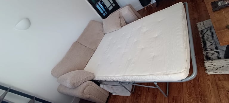 3 seater sofa bed beige