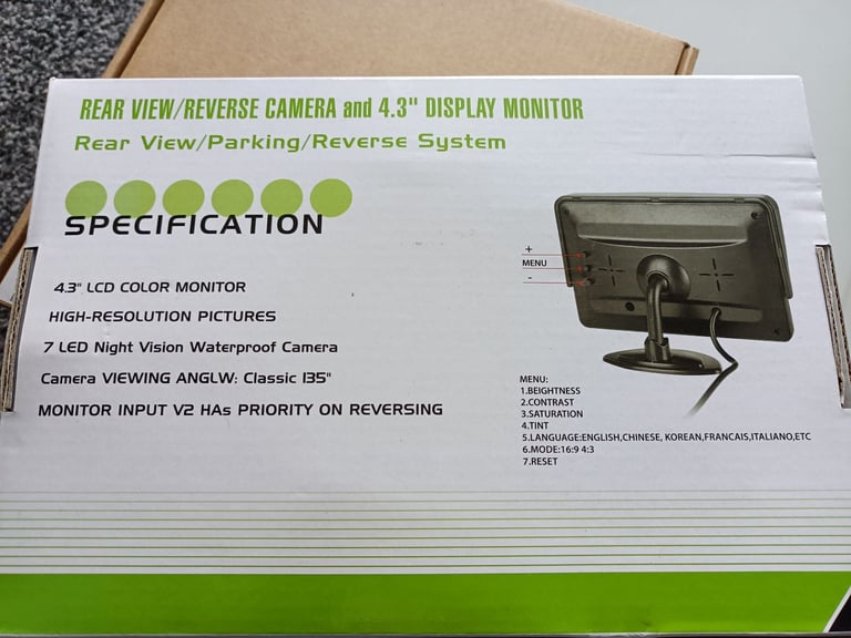 Rear View,Reverse Camera + 4.3" Display Monitor