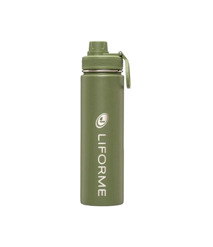 Liforme Portable Water Bottle, Leakproof Screw Top, Lightweight, Eco