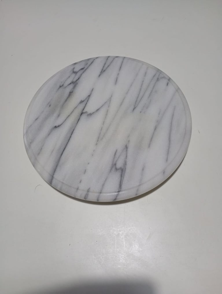 image for BRAND NEW 12" MARBLE LAZY SUSAN REVOLVING SERVING PLATTER (free local delivery)