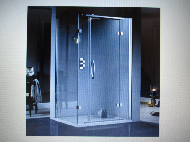 Aquadart inline 2 Sided Hinged Shower Door With Side Panel - 1200 x 900