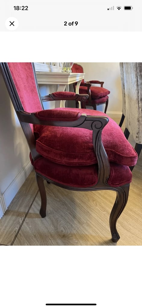 2 chairs red in beautiful condition French Style Armchairs