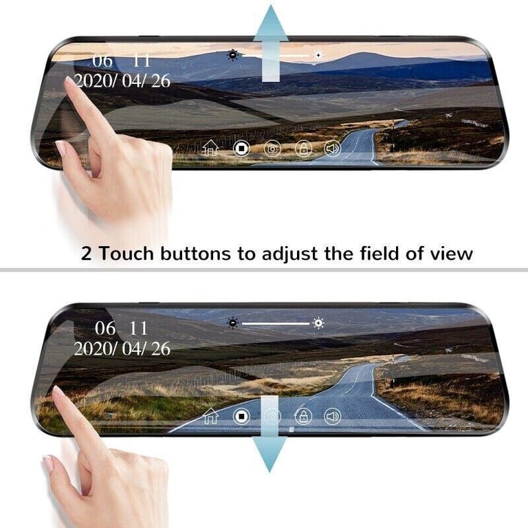 10 Inches Car Dash Cam HD 1080P Dual Lens Touch Screen Front Rear