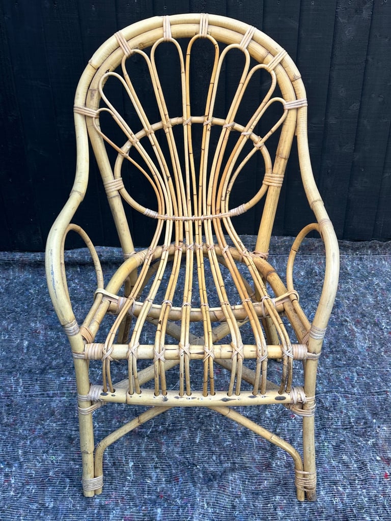 image for Wicker / cane / rattan style vintage chair - great condition and very comfortable! 