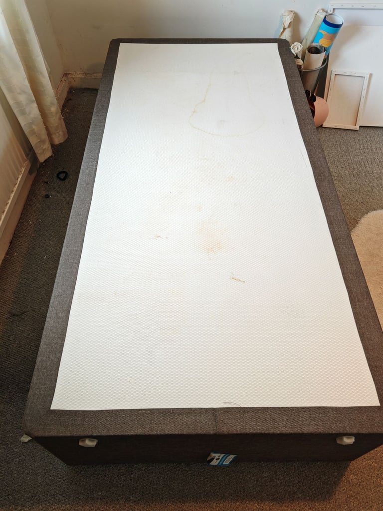 image for Single bed made of pine with tyres at the base without Mattress 