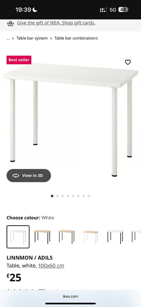image for Ikea table and folding chair