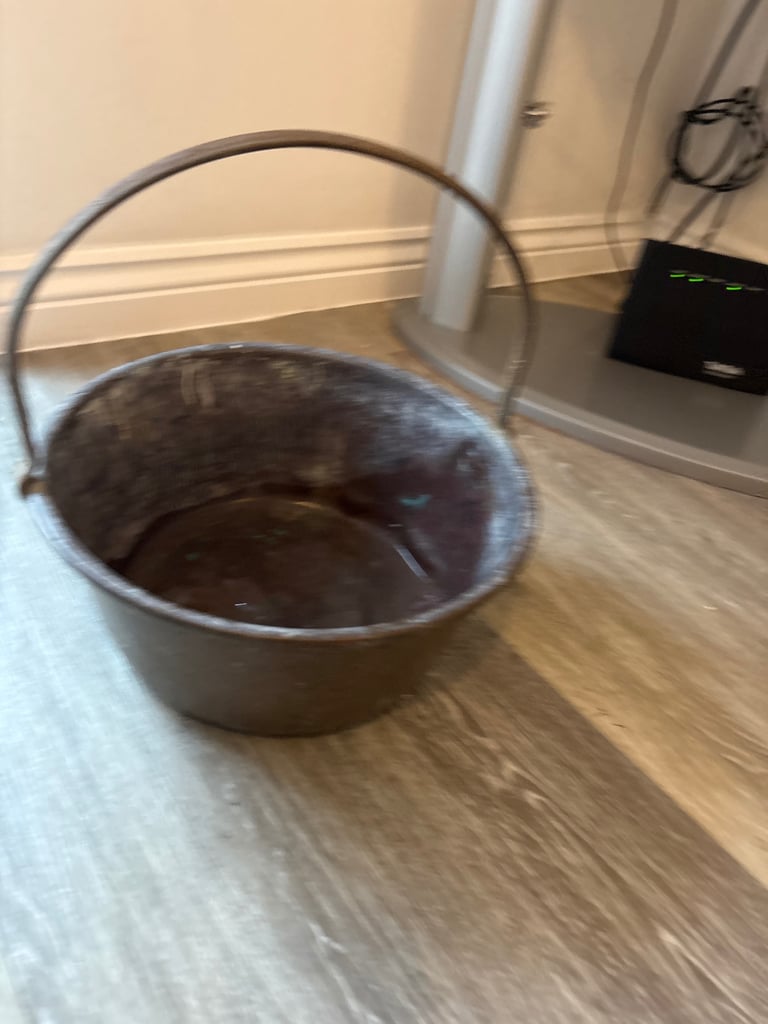 Antique copper jam pan