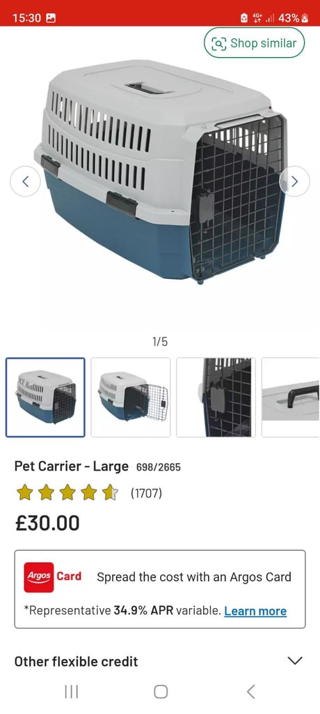 image for PET TRANSPORT BOX CAGE CARRIER FOR CAT OR SMALL DOG USED ONE TRIP