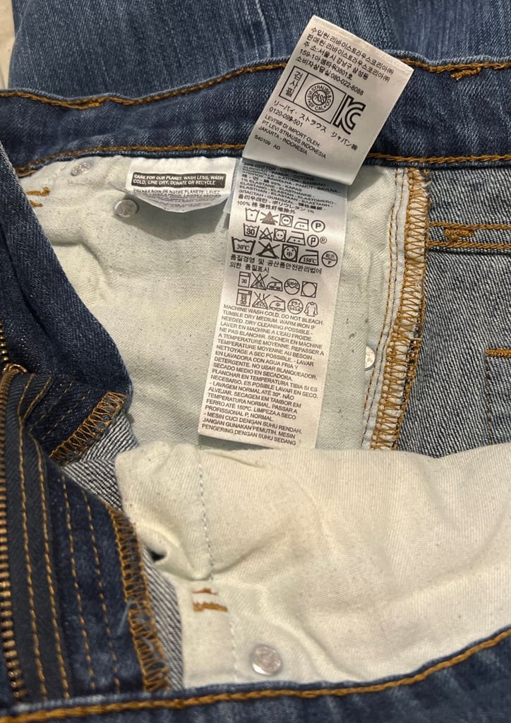 Levi's men's 510 red tag jeans trousers, rare 31 inches waist 