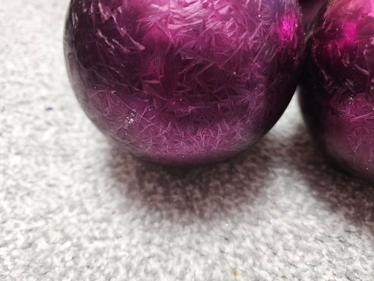 Christmas Tree Decorations Extra Laurge Purple Demasked Baubles From Taskers x8