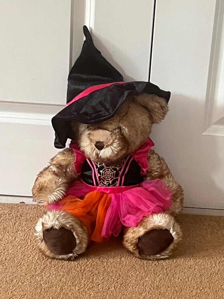 image for Build a Bear Halloween Black Purple Witch Dress Hat Costume Outfit Halloween