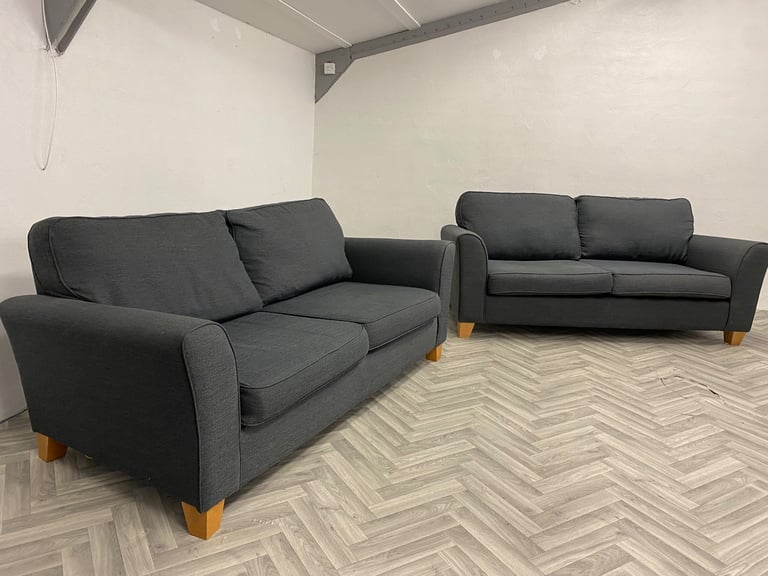 image for Next dark grey fabric sofas 