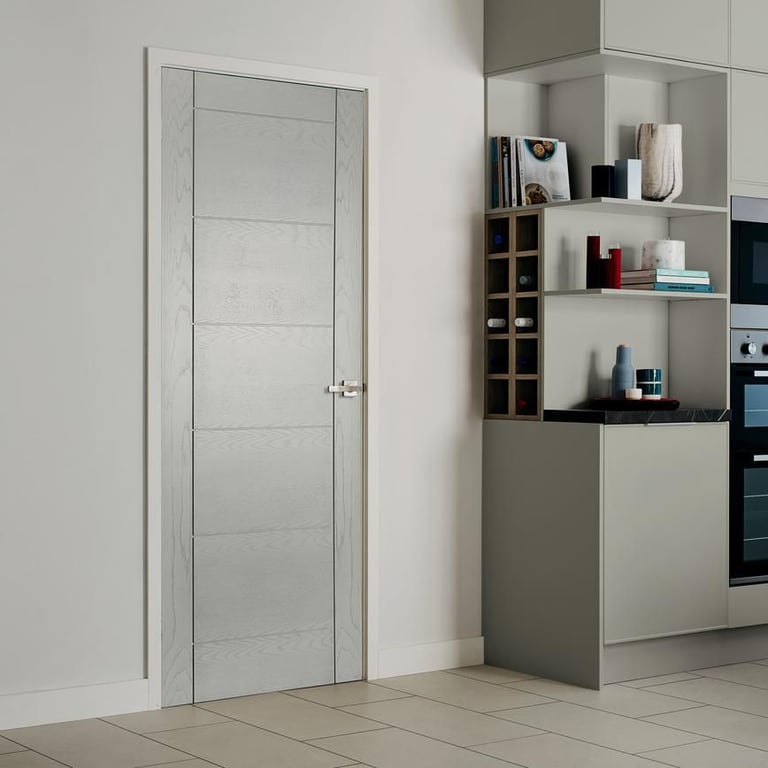 Howdens Oak Grey Pre-Finished  Door. 