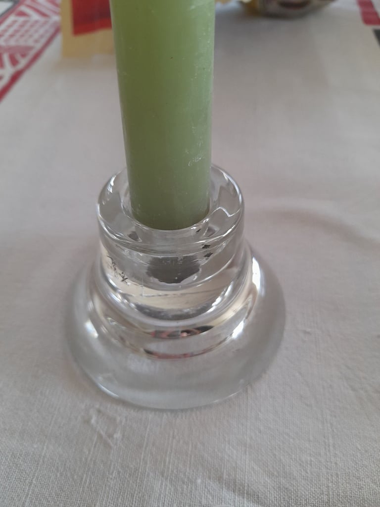 New, glass, 2 in one candle and tealight holder, Ikea