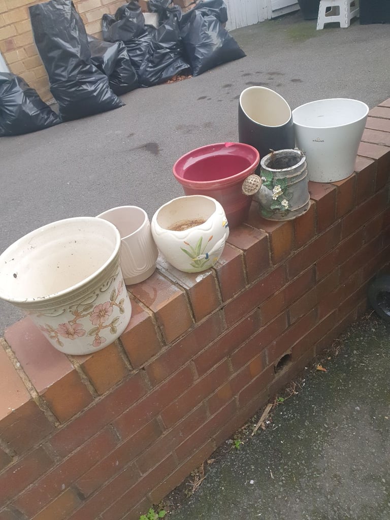 image for Ceramic Planters, Pots , Vase & Watering Can,  Decent Condition, Very Useful, Great Decoration. 