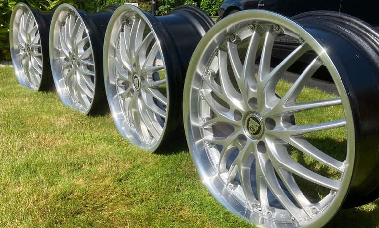 19 Inch Jaguar Alloy Wheels XJ XJR XJ8 X350 X358 X100 X150 Polished Split Rim Alloys 5x108 PCD 