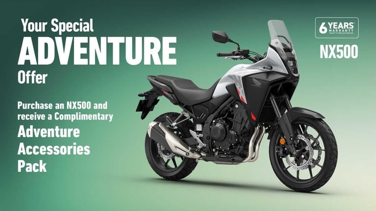 New Honda NX 500 X 2025 - Six Years Manufactures Warranty 