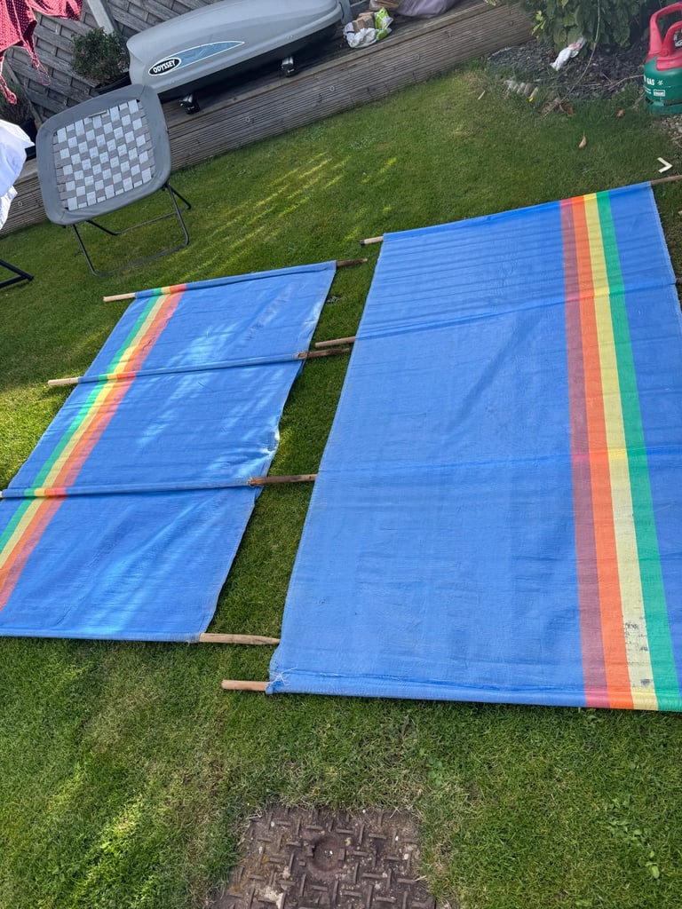 4 pole windbreaker x2 camping caravan wind break breaker 