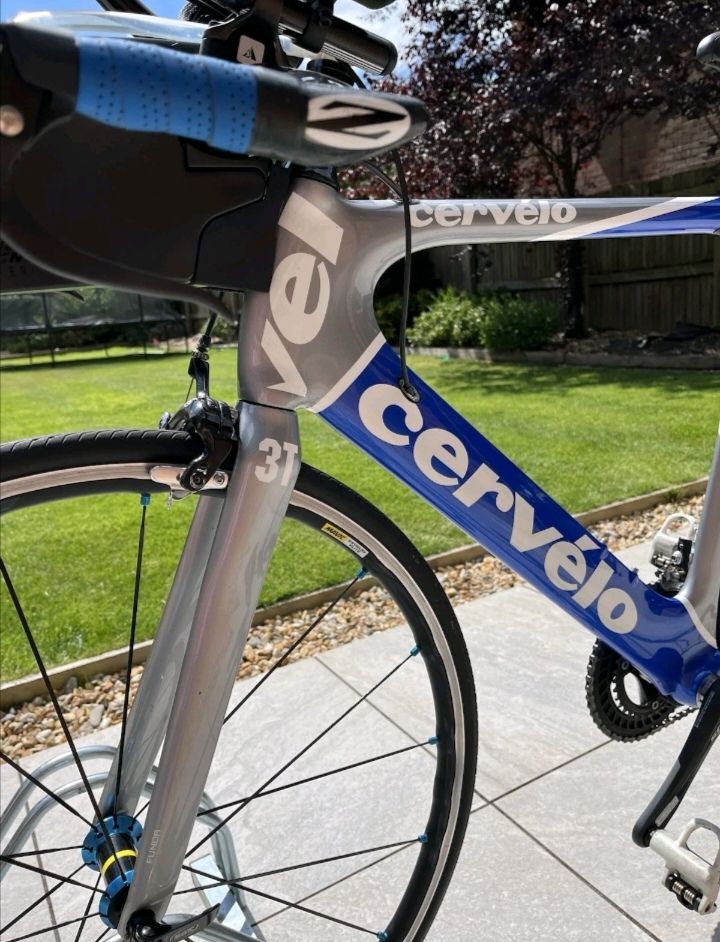Cervelo P2 time trial bike with upgrades 