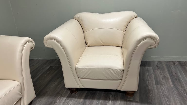 Real leather DFS sofa & chair 