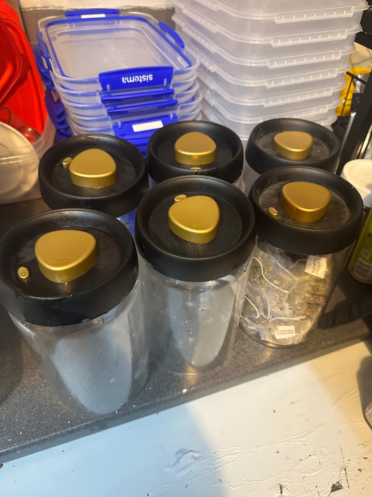 Coffee bean container, tea bag container