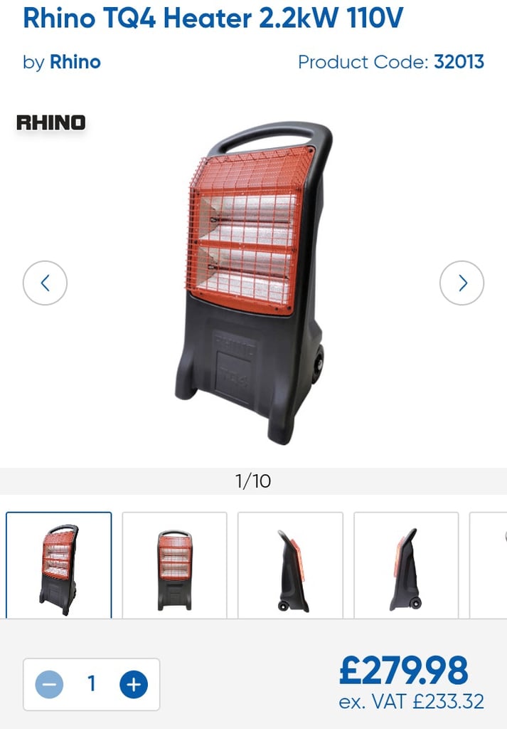 New Rhino TQ4 Heater 2.2kW 110V