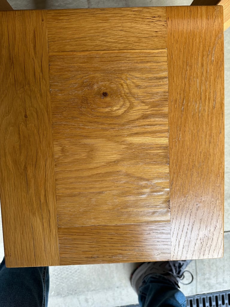 Oak TV cabinet and nest of tables  