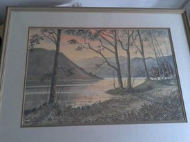 Norma Roy Watercolour painting Evening at Ullswater, Signed N.E. Roy
