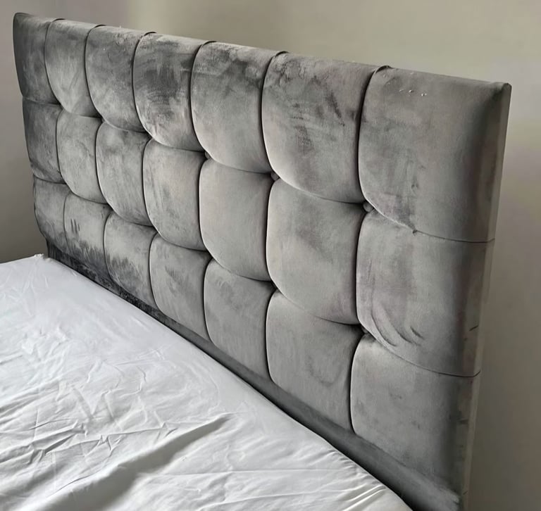 image for Dark grey upholstered floor standing Divan headboard