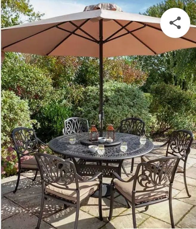 image for HARTMAN AMALAFI GARDEN TABLE WITH 6 CHAIRS 