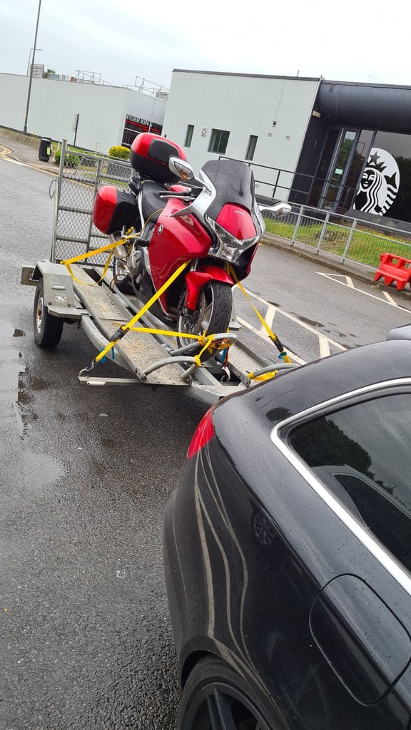 3 motorcycle trailer galvanised .led lights all round rewired.designed 