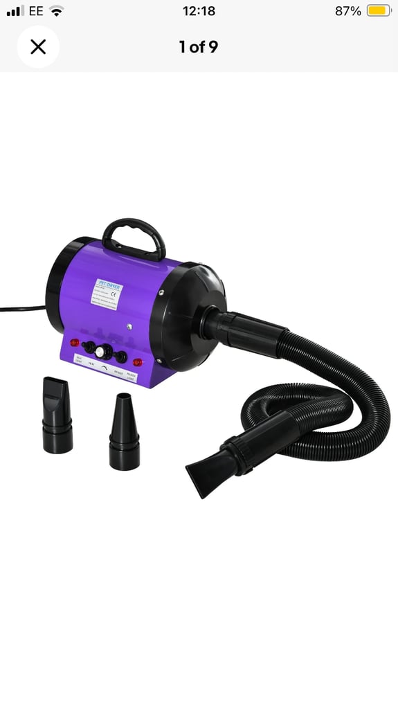 Pawhut 2800w pet dryer blaster puppy dog cat low noise quick dry