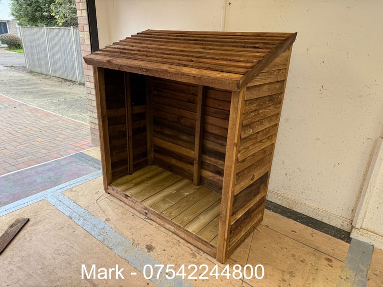 Log Store Garden Treated Timber Logs Storage Shelter Shed