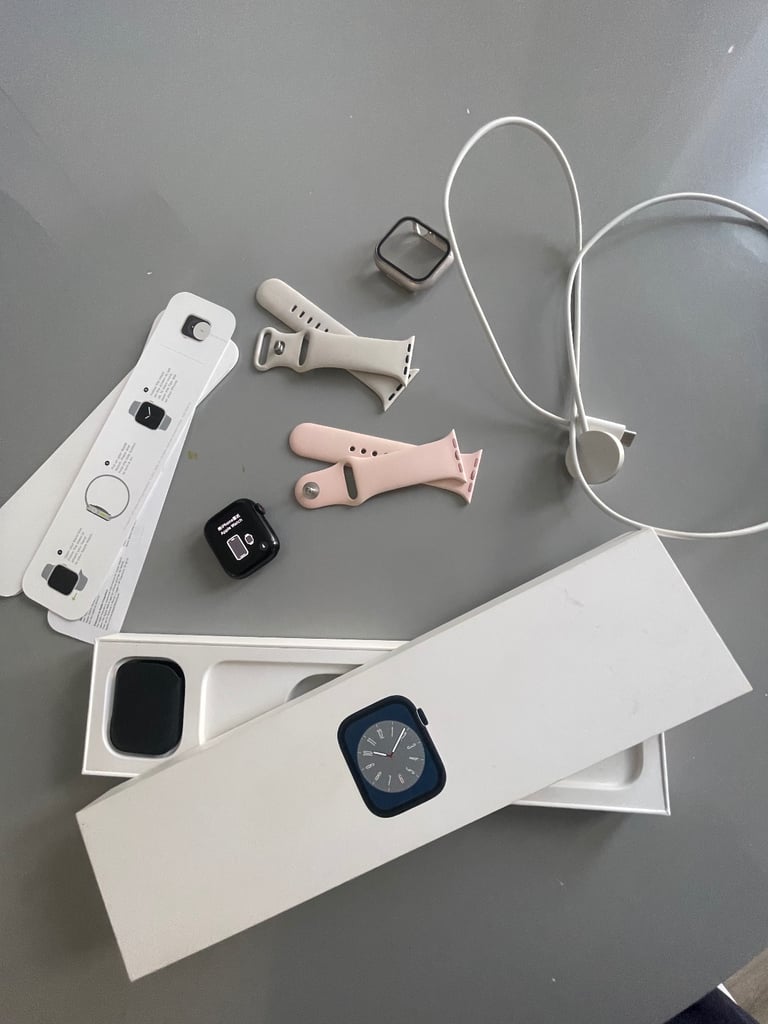 Apple Watch Series 8 GPS with box and accessories.