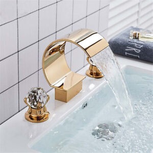 image for New Golden Dual Knobs Basin Mixer Tap RRP £150 Our Price £100