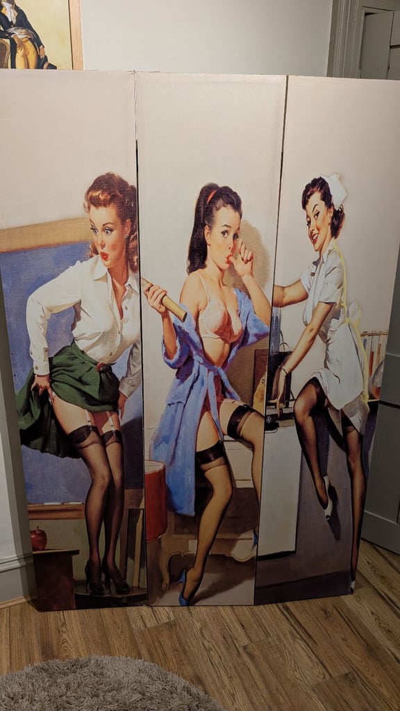 Folding pinup art screen/canvas