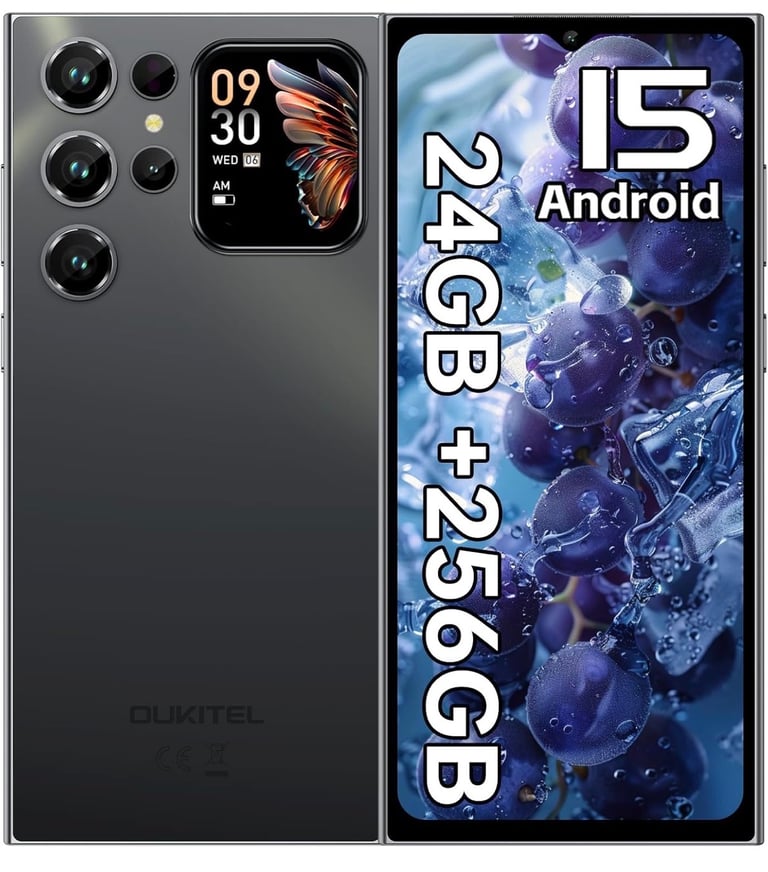 OUKITEL C62 PRO Mobile Phones, 24GB+256GB  Smartphone, 6.88" Display & 1.81" Rear Screen