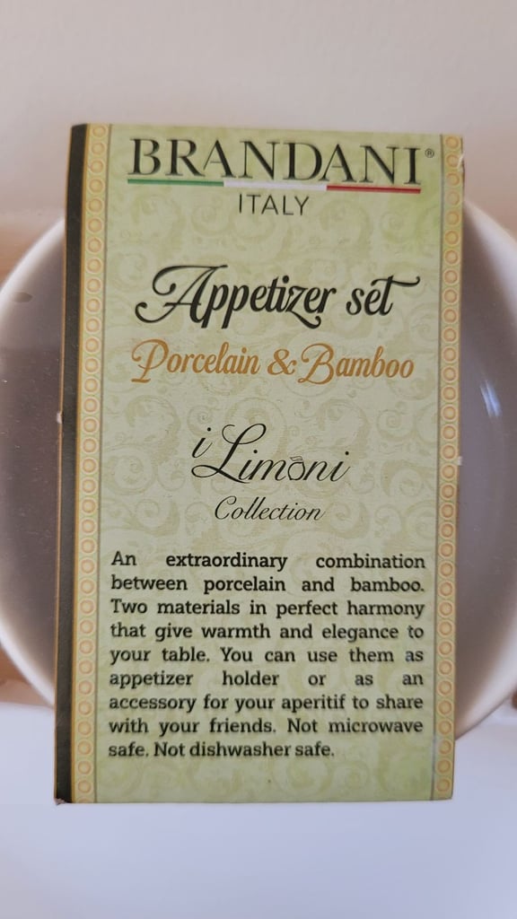 Appetiser set, porcelain and bamboo: for sale